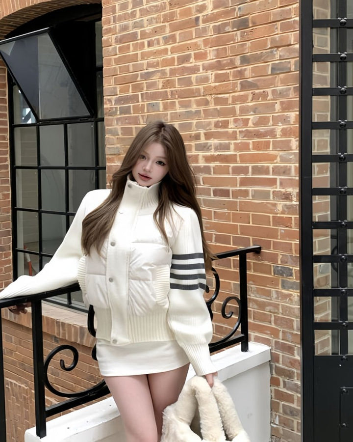 ラインニット切替ゴルフ中綿ブルゾン　CH942 - Chamule