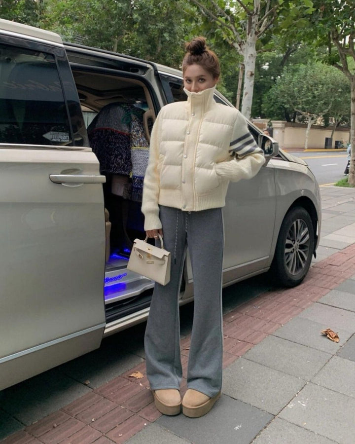 ラインニット切替ゴルフ中綿ブルゾン　CH942 - Chamule