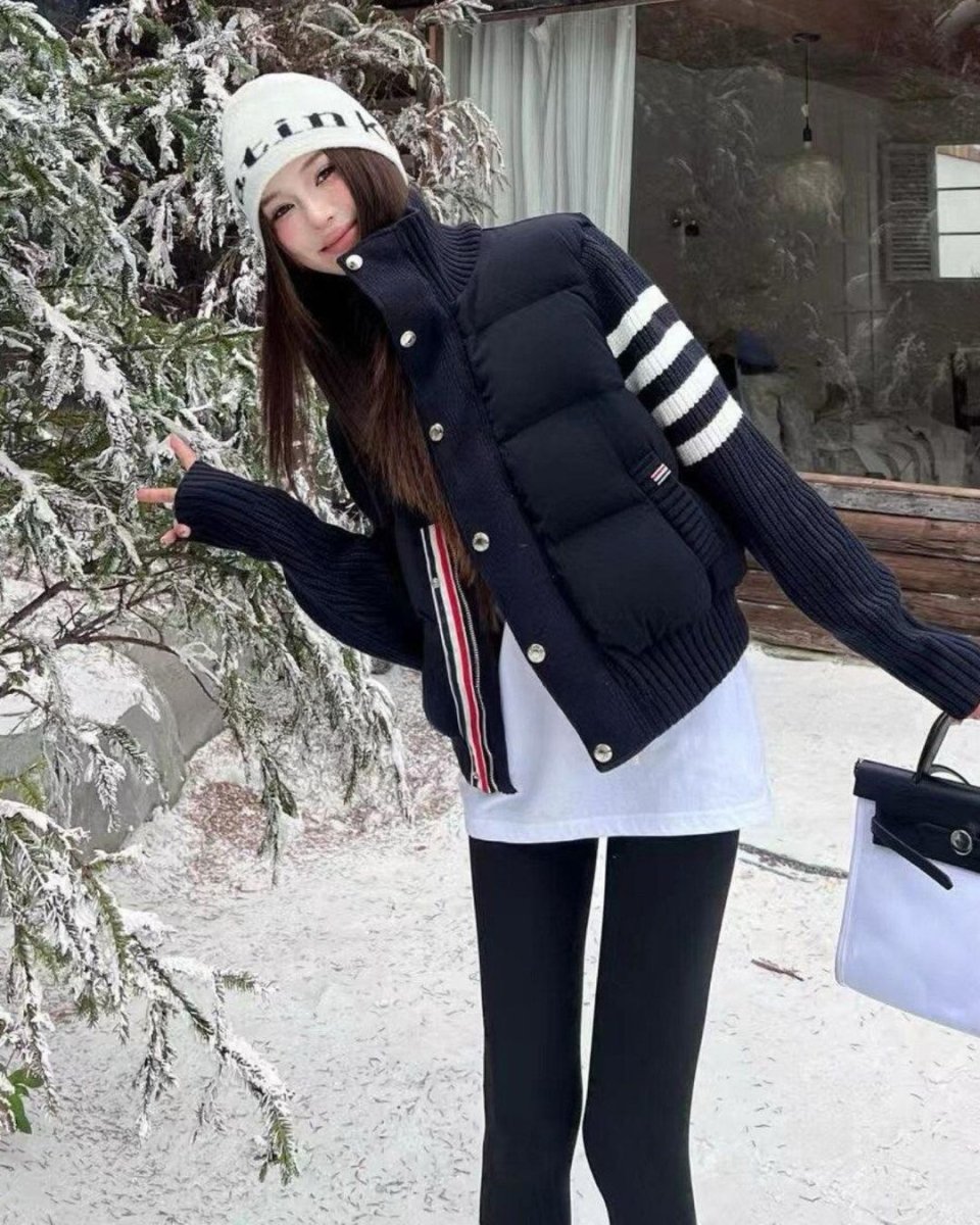 ラインニット切替ゴルフ中綿ブルゾン　CH942 - Chamule