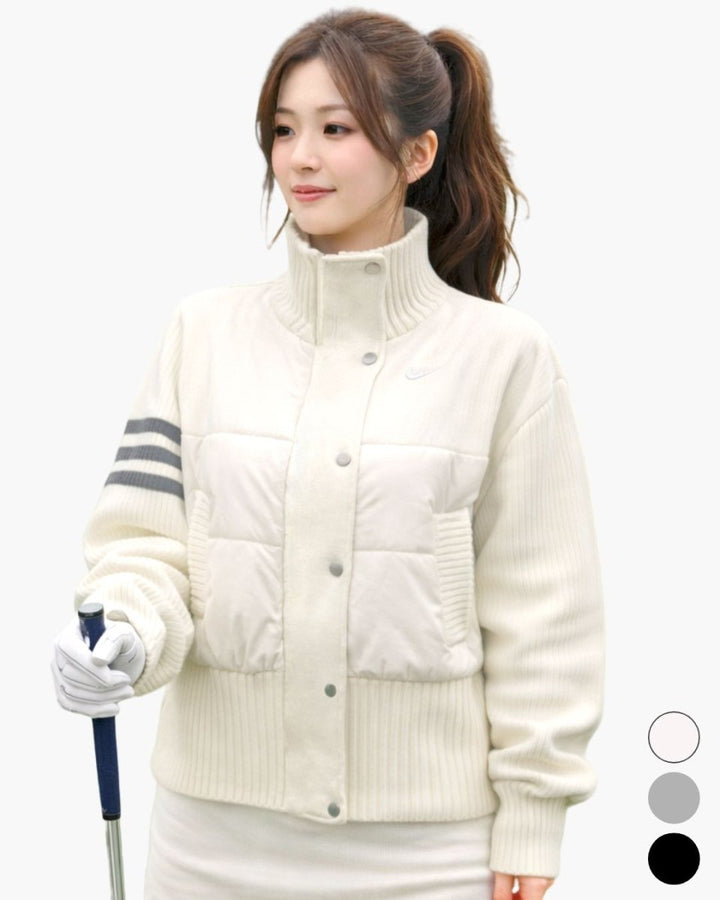 ラインニット切替ゴルフ中綿ブルゾン　CH942 - Chamule