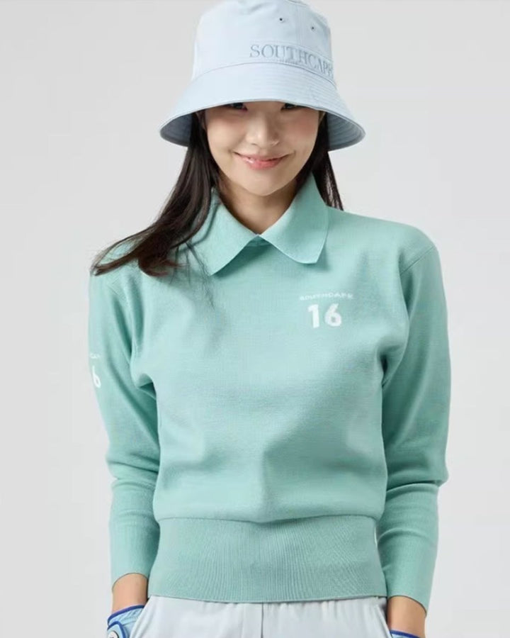 ナンバーロゴ襟付きニット ゴルフトップス　CH949 - Chamule