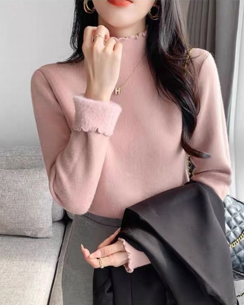 ミンクタッチ裏起毛ハイネックトップス　CH962 - Chamule