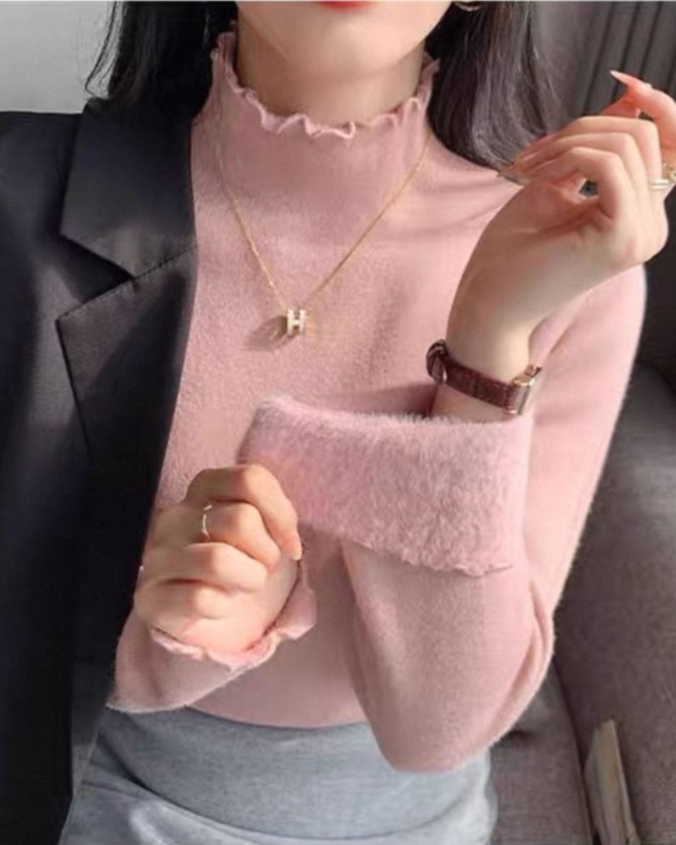 ミンクタッチ裏起毛ハイネックトップス　CH962 - Chamule