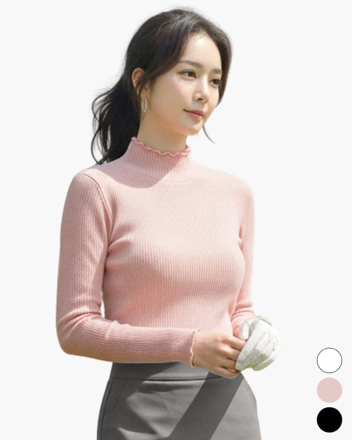 ミンクタッチ裏起毛ハイネックトップス　CH962 - Chamule