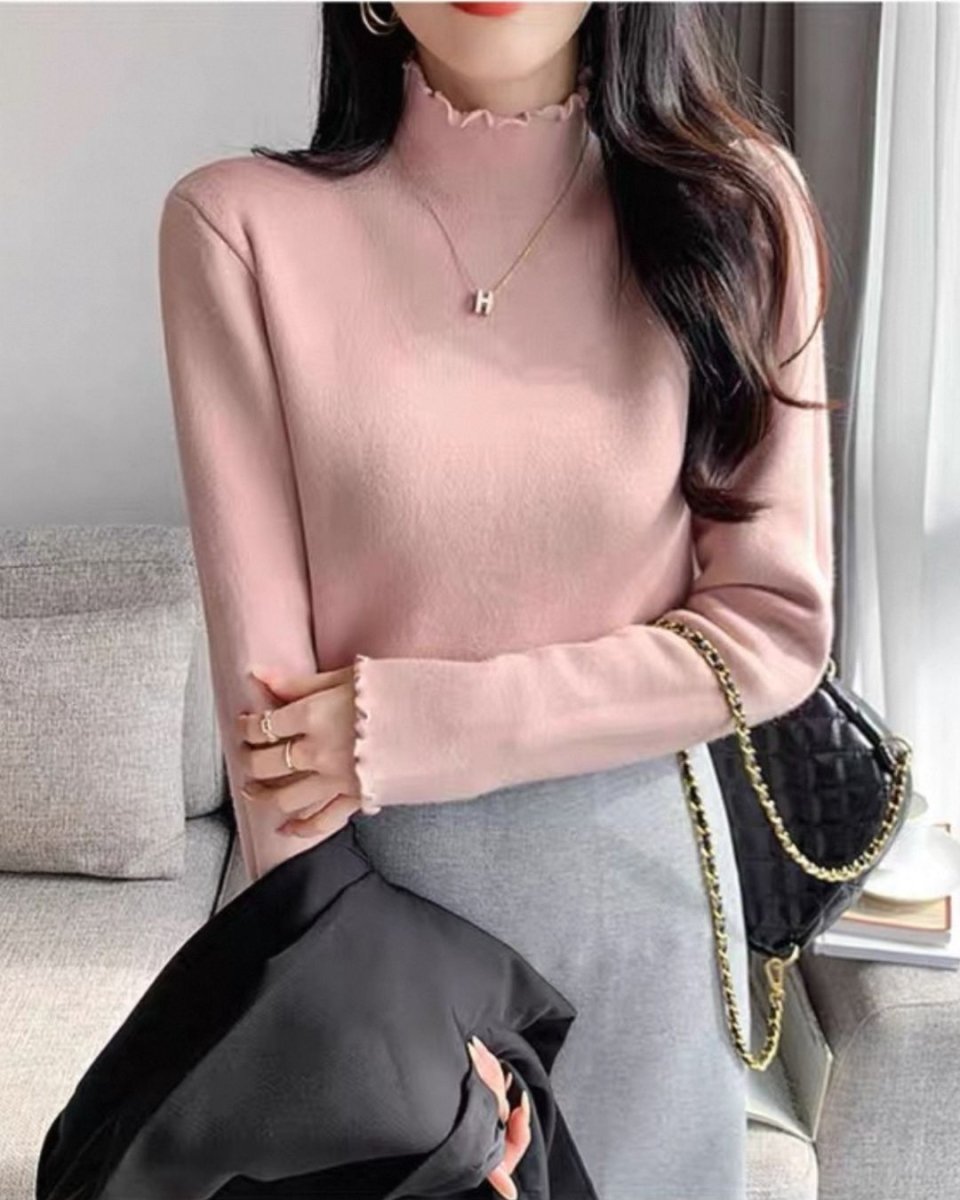 ミンクタッチ裏起毛ハイネックトップス　CH962 - Chamule