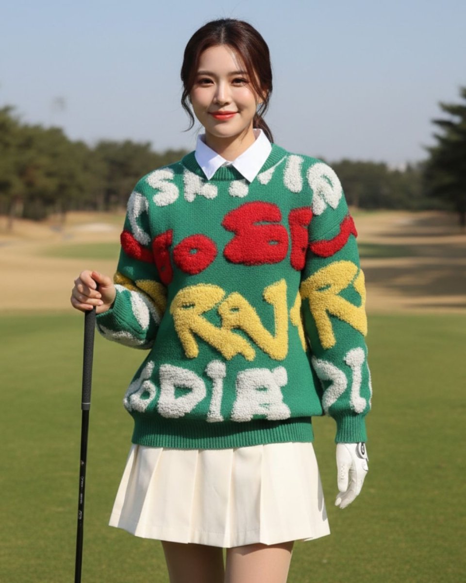 グラフィックシャギーロゴ ニットトップス　CH968 - Chamule