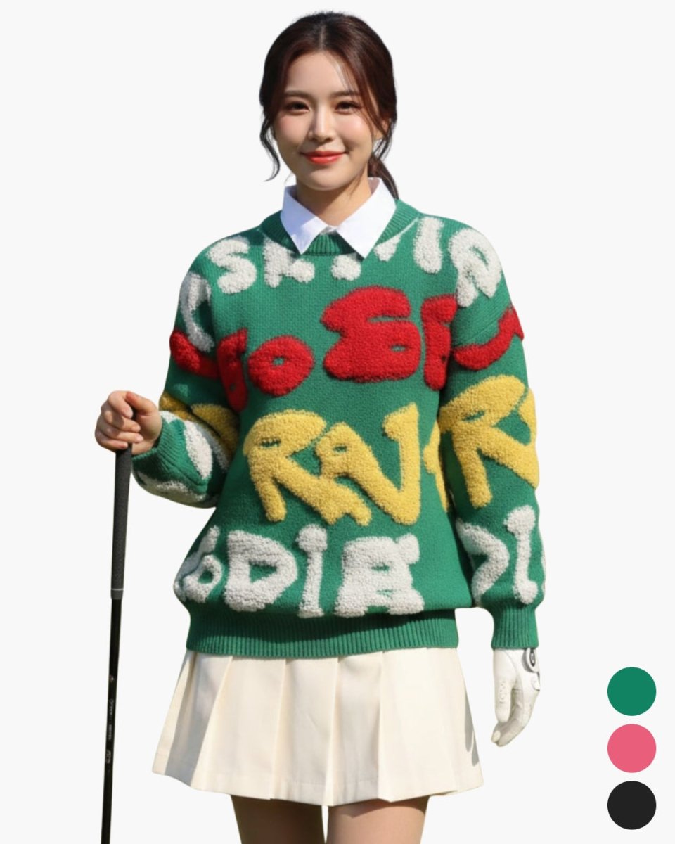 グラフィックシャギーロゴ ニットトップス　CH968 - Chamule