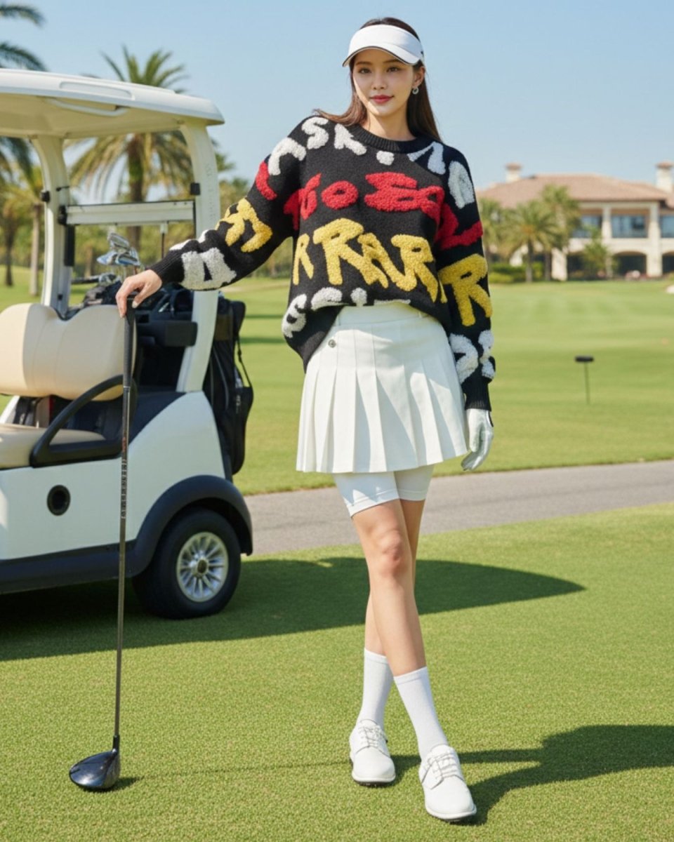 グラフィックシャギーロゴ ニットトップス　CH968 - Chamule