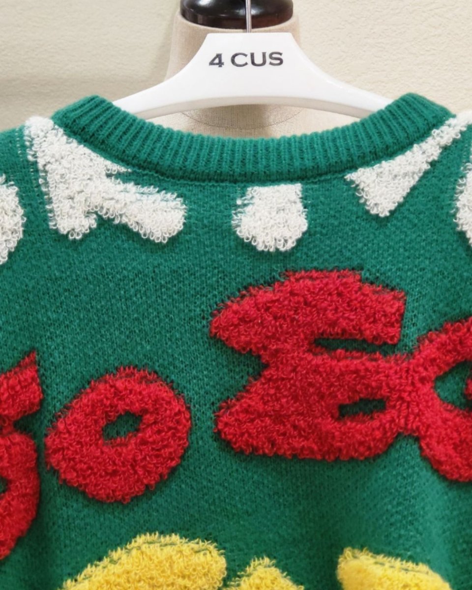 グラフィックシャギーロゴ ニットトップス　CH968 - Chamule