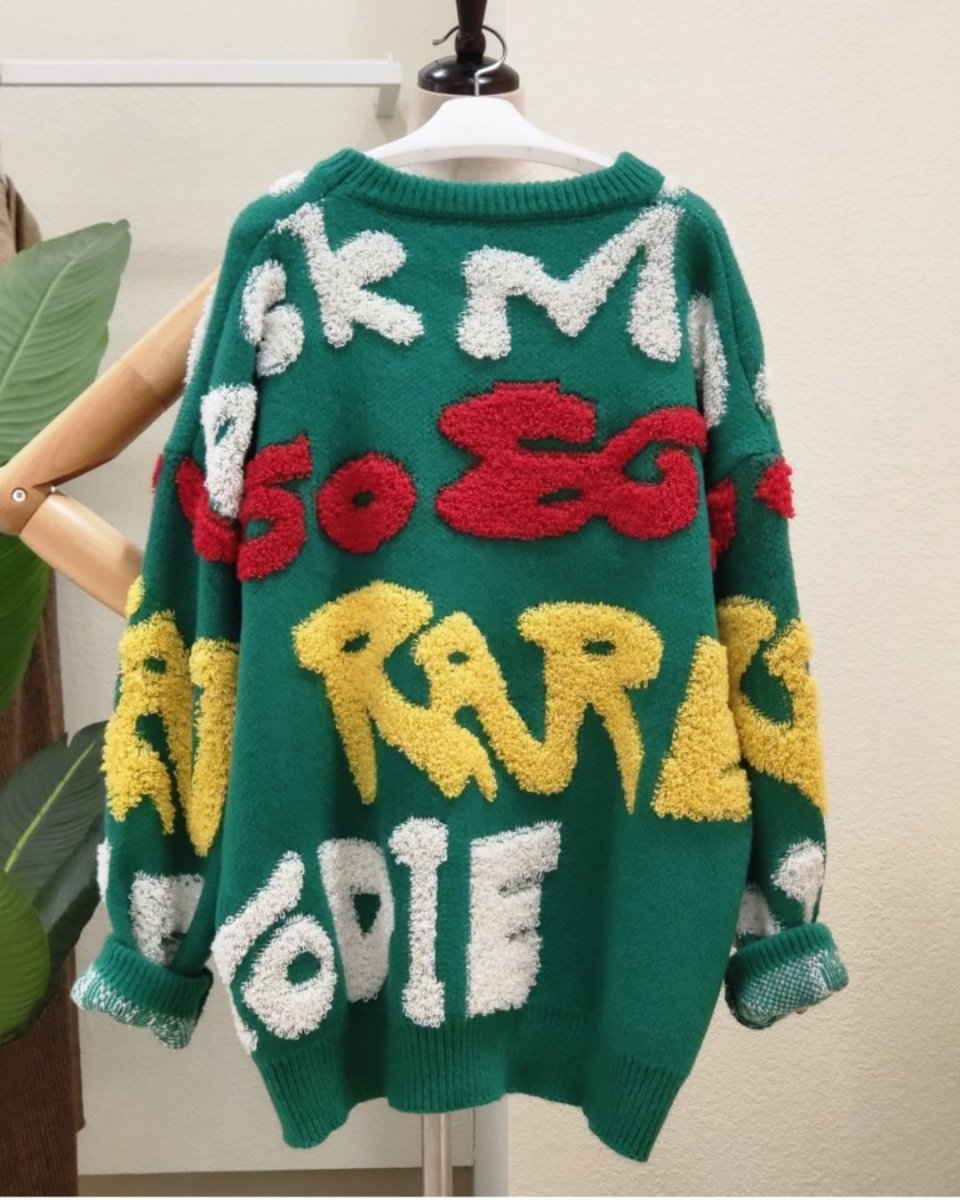 グラフィックシャギーロゴ ニットトップス　CH968 - Chamule