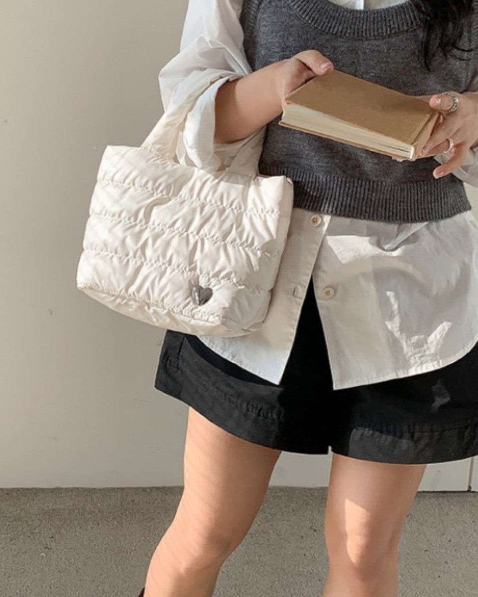 ハートチャームキルティングトートバッグ　CH991 - Chamule