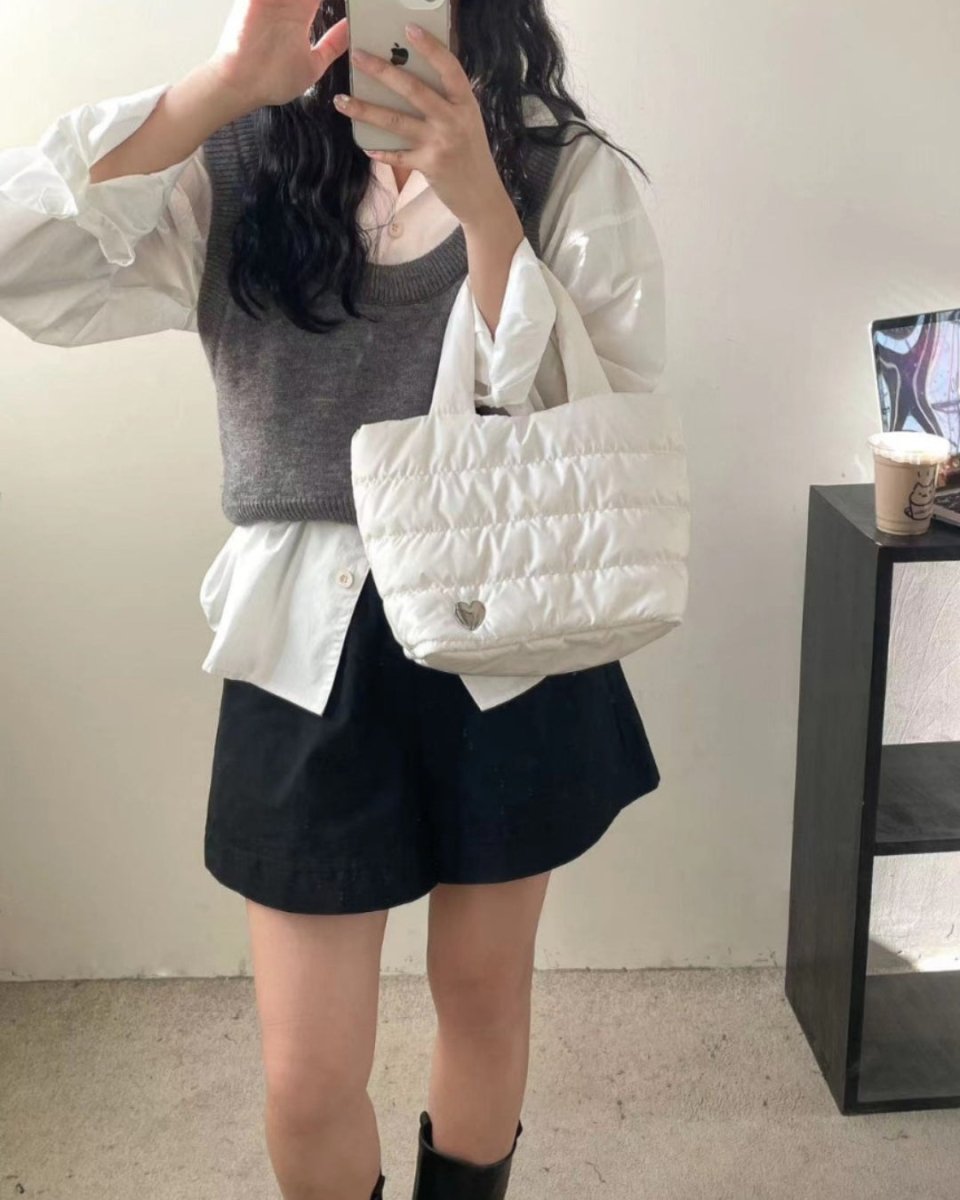 ハートチャームキルティングトートバッグ　CH991 - Chamule