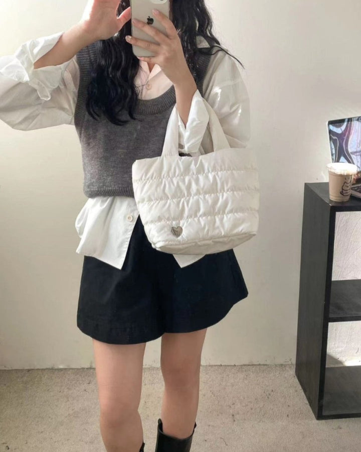 ハートチャームキルティングトートバッグ　CH991 - Chamule