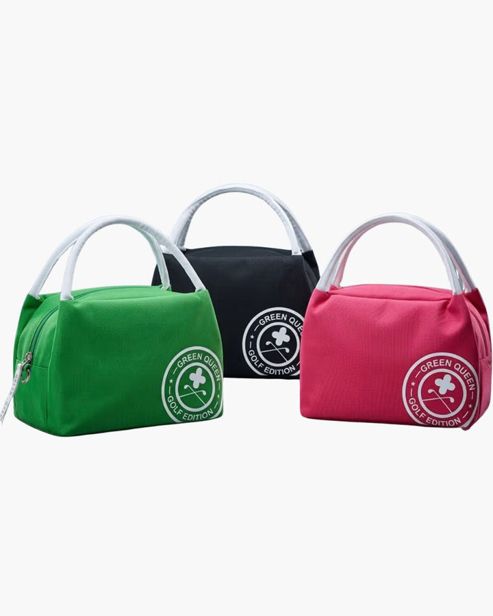 Chamuleのカラフルなゴルフ用保冷バッグ。グリーン、ブラック、ピンクの3色展開で、フロントにロゴ入り。