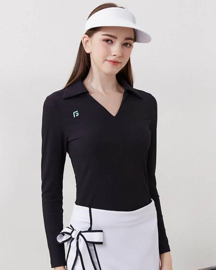 Vネックカラートップス＆リボンラップスカート【セットアップ可】CH1036 - Chamule