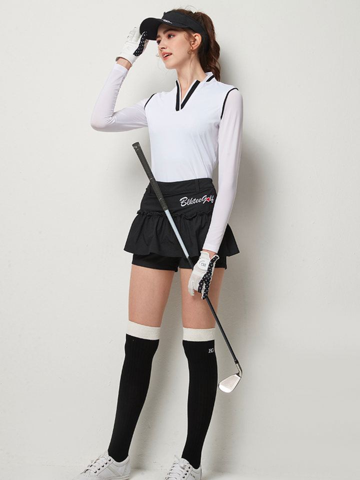 Open monotone polo golf wear ch004